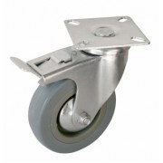 Колесо поворотное серая резина с тормозом SCgb050, нагрузка 50 кг (120 шт)